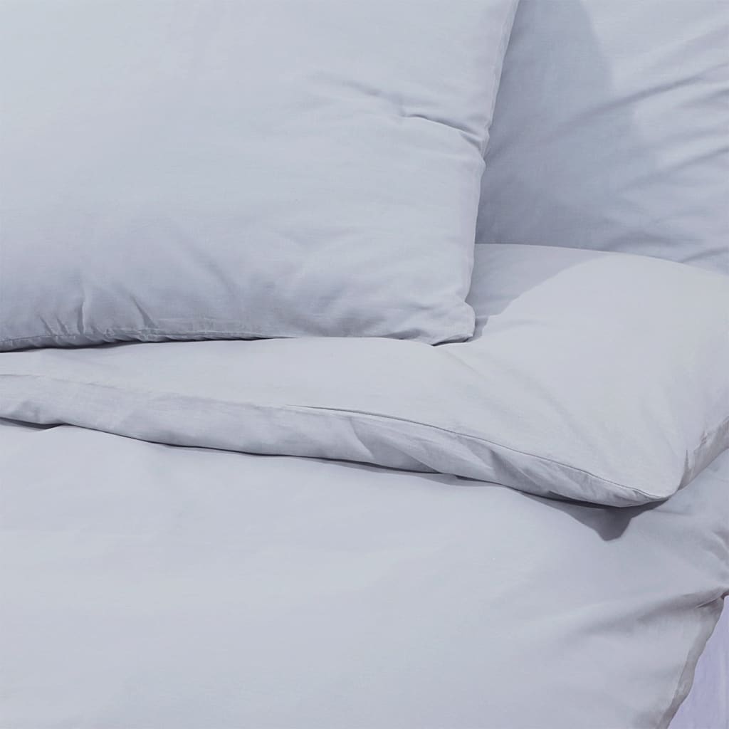 vidaXL Ensemble de housse de couette Gris 240x220 cm Microfibre légère