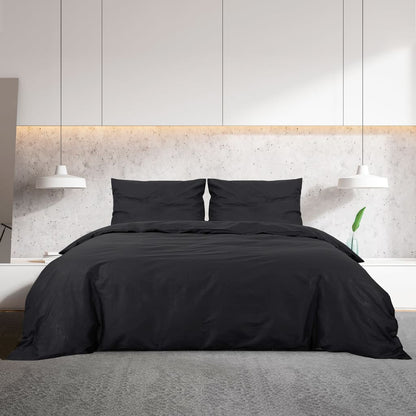 vidaXL Ensemble de housse de couette Noir 140x200 cm Microfibre légère