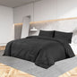 vidaXL Ensemble de housse de couette Noir 200x200 cm Microfibre légère