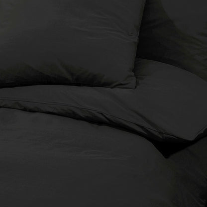 vidaXL Ensemble de housse de couette Noir 200x200 cm Microfibre légère