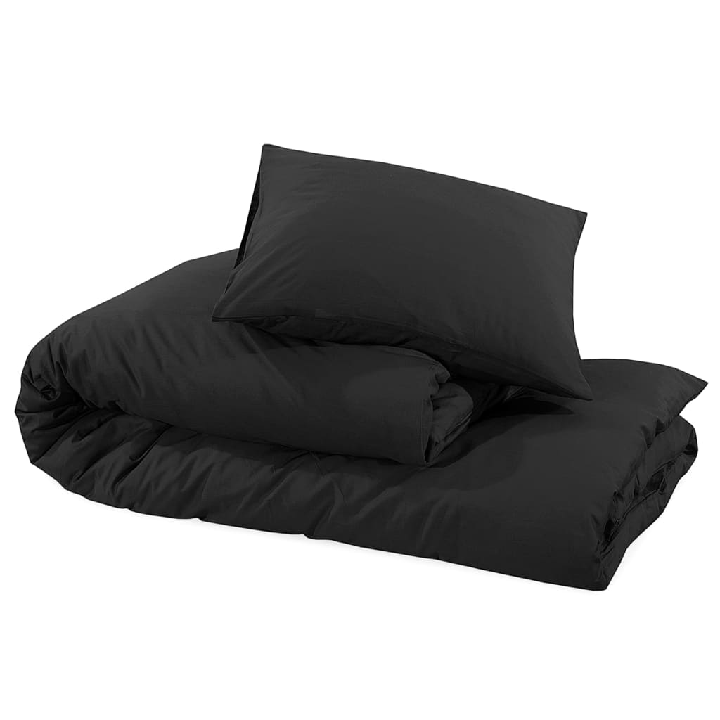 vidaXL Ensemble de housse de couette Noir 260x240 cm Microfibre légère