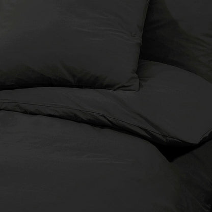 vidaXL Ensemble de housse de couette Noir 155x220 cm Microfibre légère