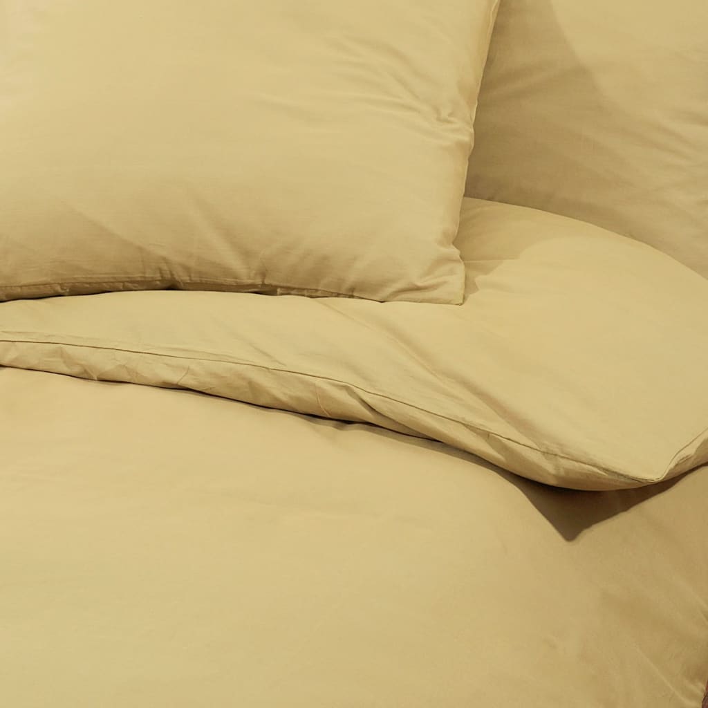 vidaXL Ensemble de housse de couette Taupe 135x200 cm Microfibre