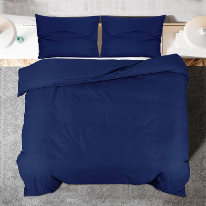 vidaXL Ensemble de housse de couette Bleu marine 200x200 cm Microfibre