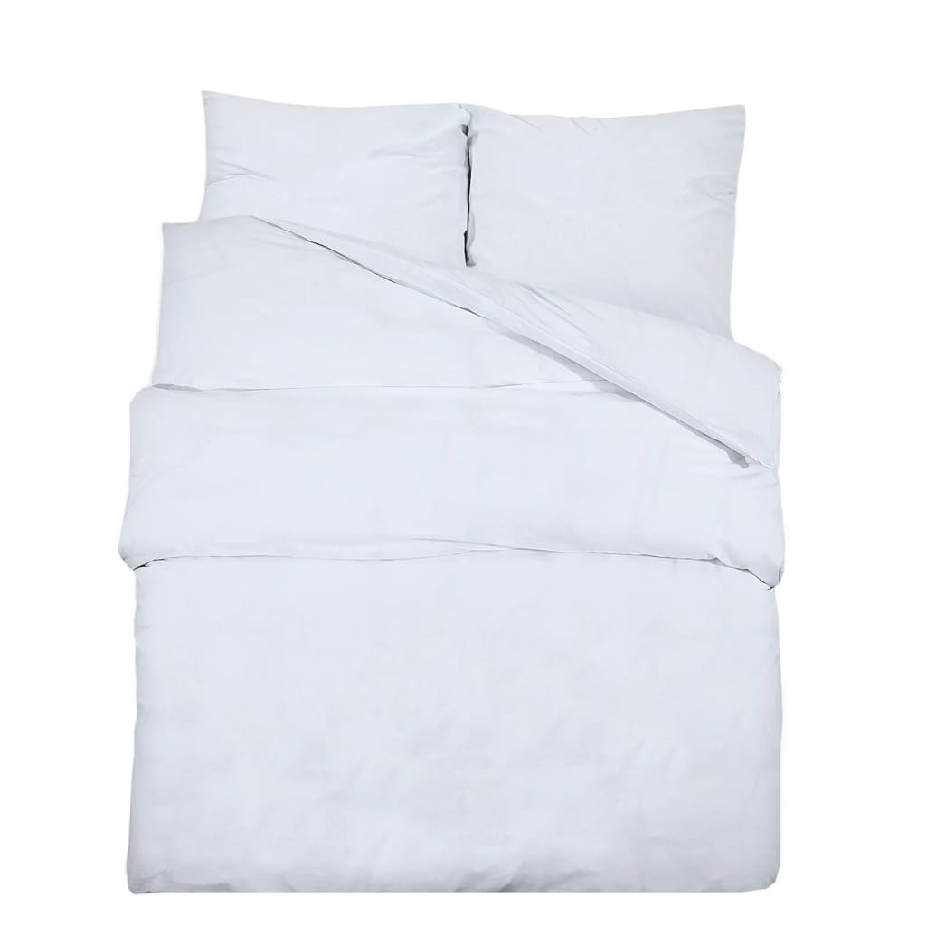 vidaXL Ensemble de housse de couette Blanc 220x240 cm Microfibre
