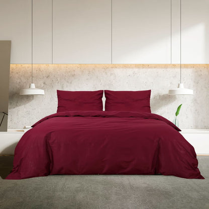 vidaXL Ensemble de housse de couette Bordeaux 220x240 cm Microfibre