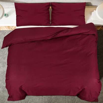 vidaXL Ensemble de housse de couette Bordeaux 200x200 cm Microfibre