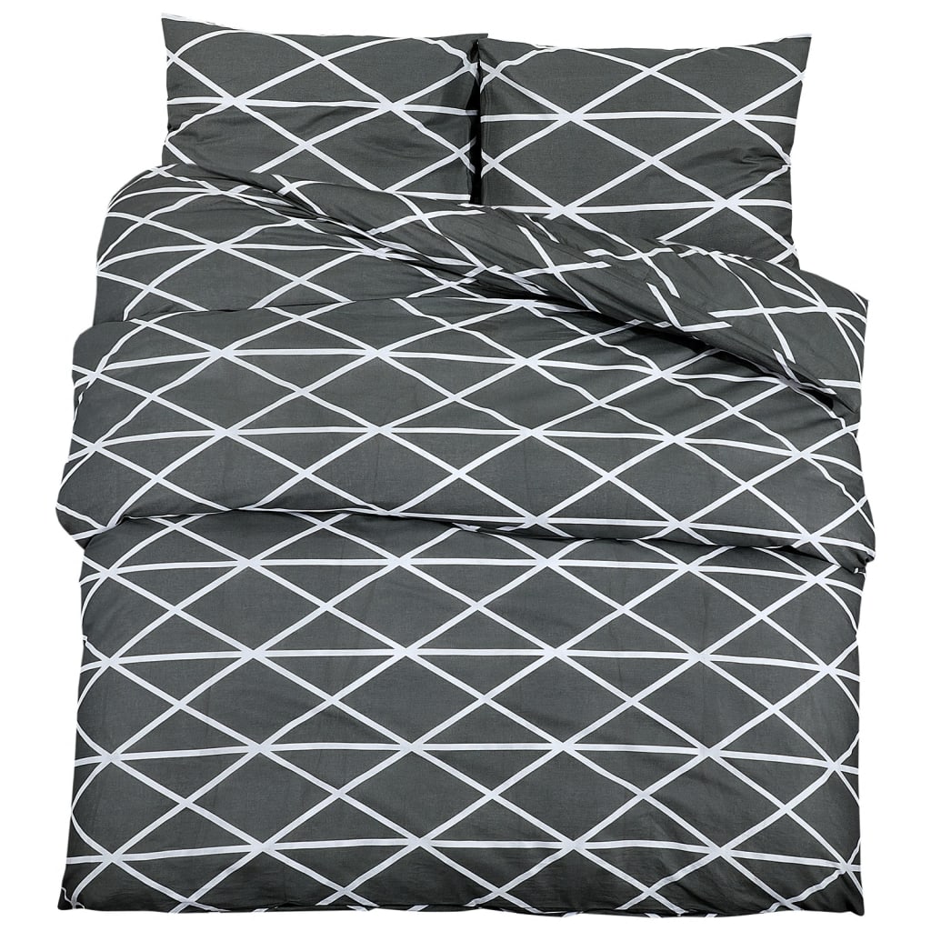 vidaXL Ensemble de housse de couette Gris 240x220 cm Coton