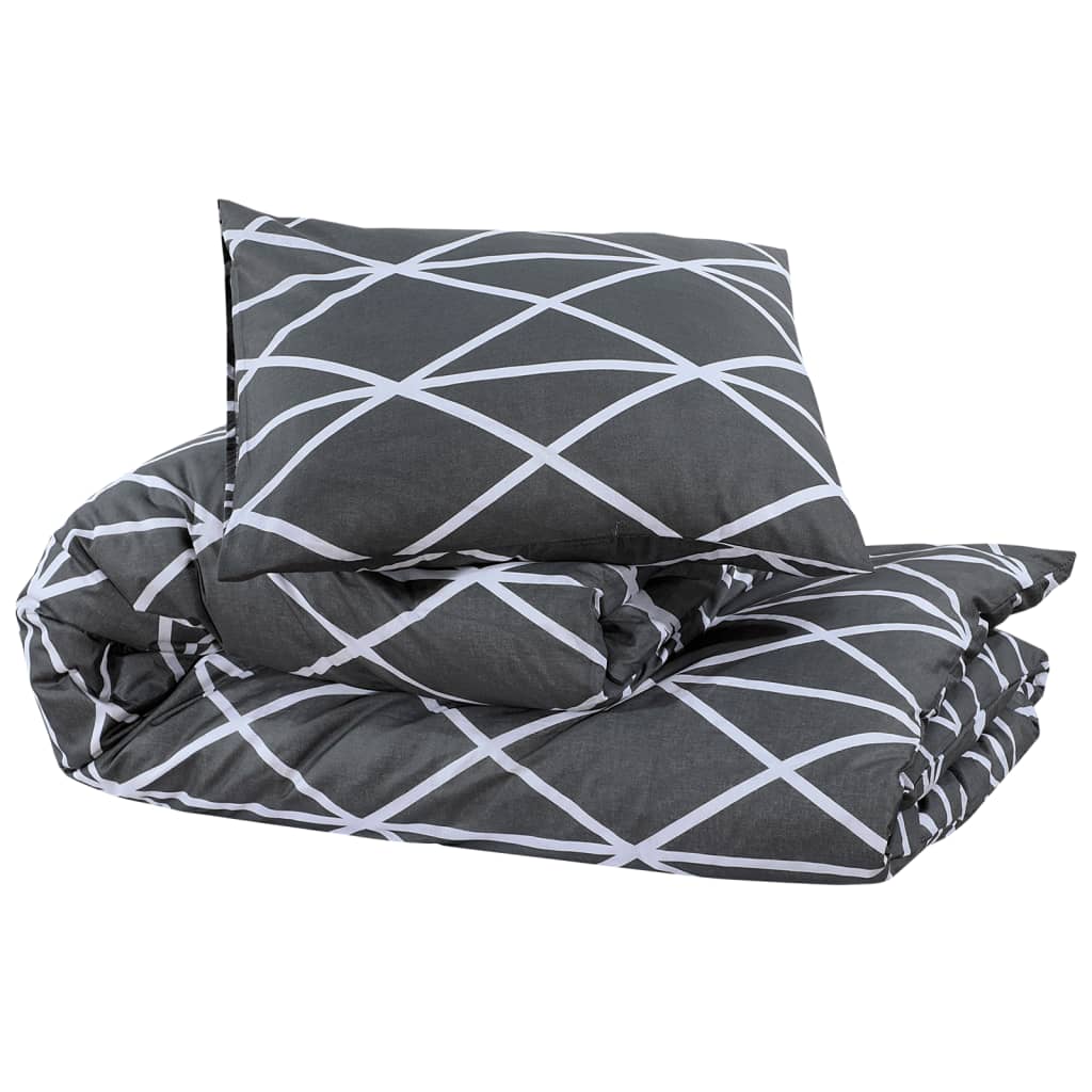 vidaXL Ensemble de housse de couette Gris 220x240 cm Coton