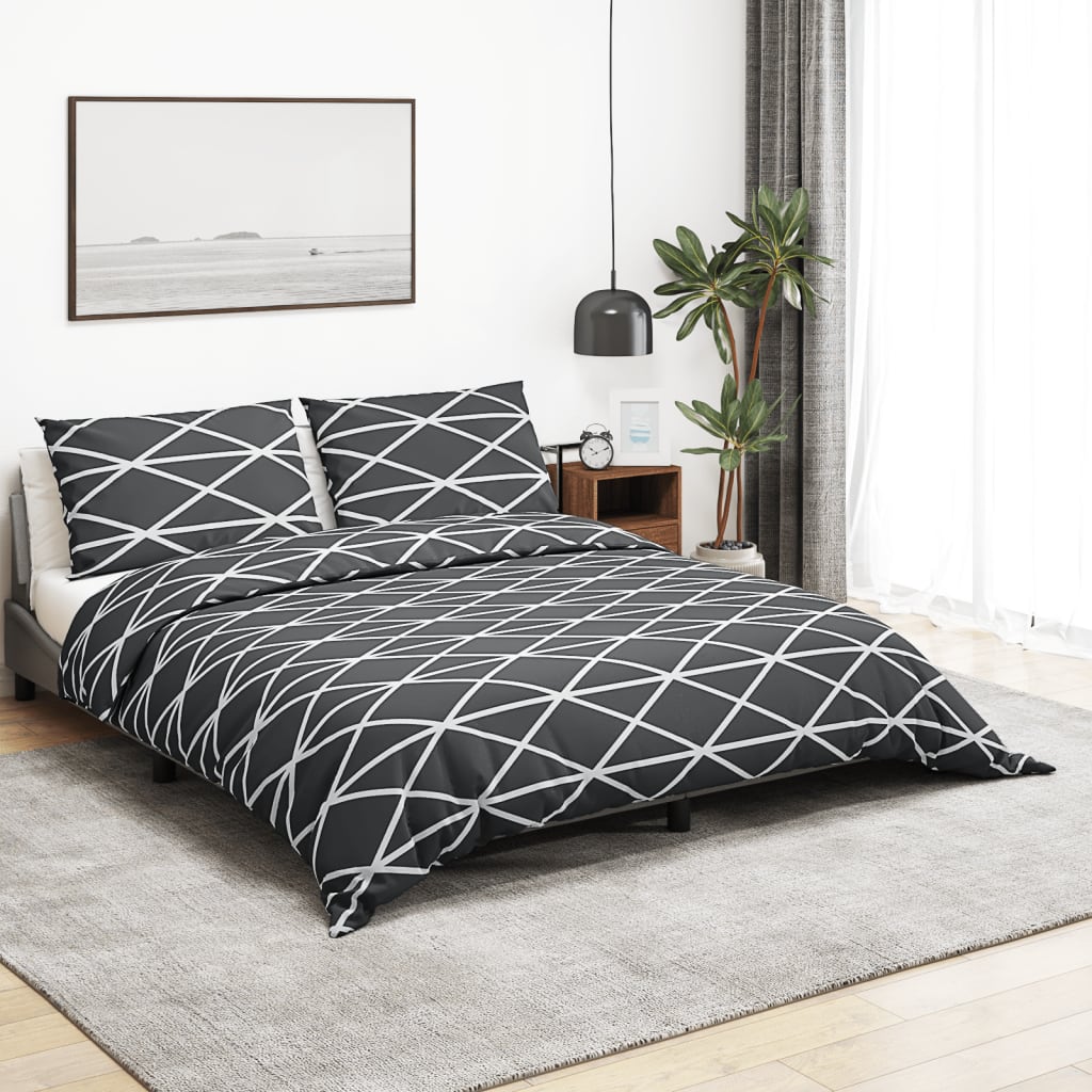vidaXL Ensemble de housse de couette Gris 260x240 cm Coton