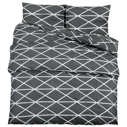 vidaXL Ensemble de housse de couette Gris 200x200 cm Coton