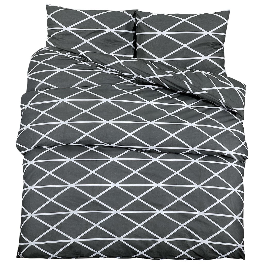 vidaXL Ensemble de housse de couette Gris 200x220 cm Coton