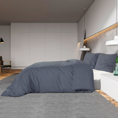 vidaXL Ensemble de housse de couette Anthracite 200x200 cm Coton