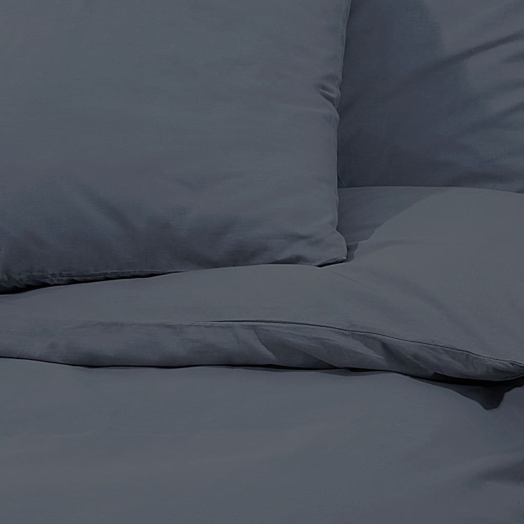 vidaXL Ensemble de housse de couette Anthracite 200x200 cm Coton
