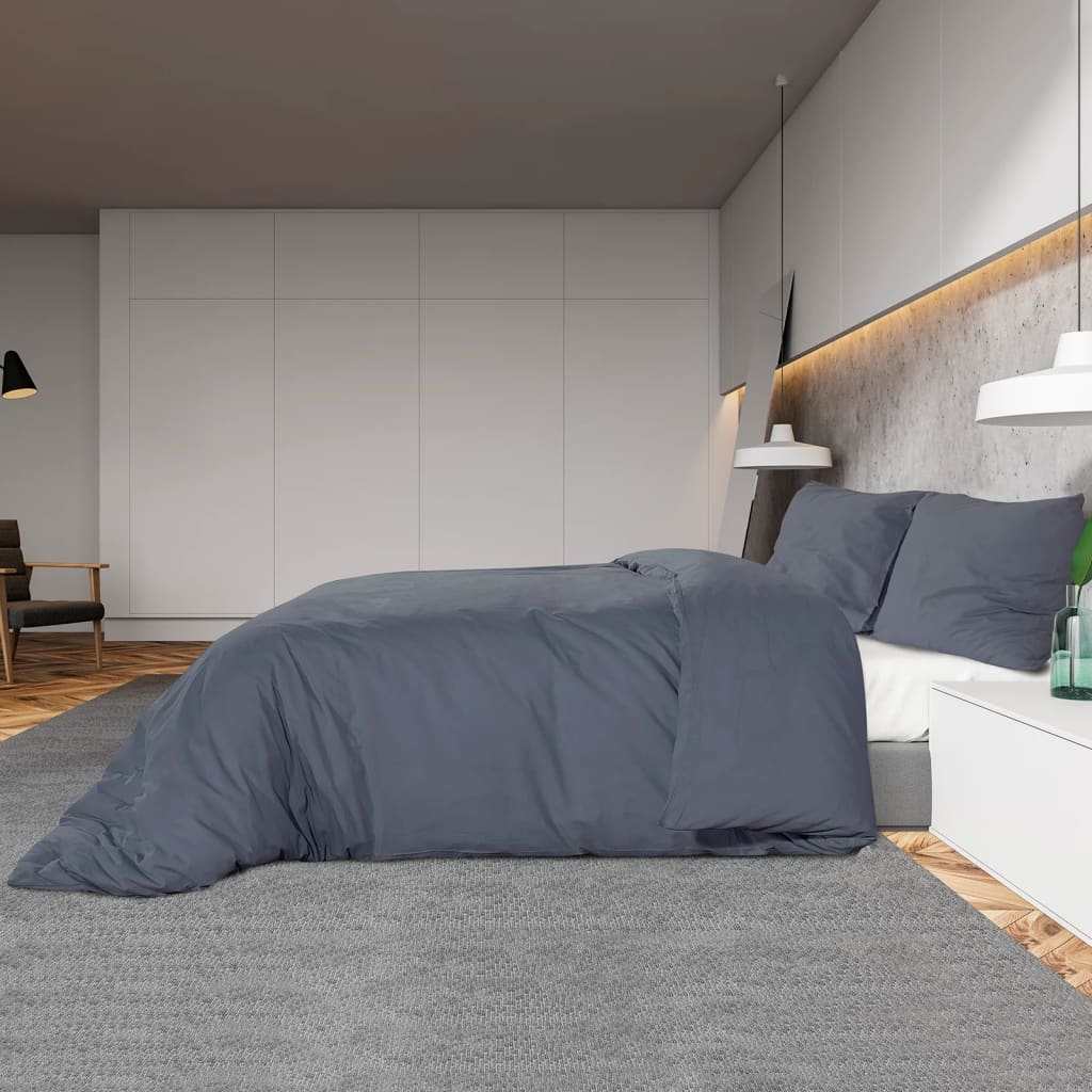 vidaXL Ensemble de housse de couette Anthracite 260x240 cm Coton