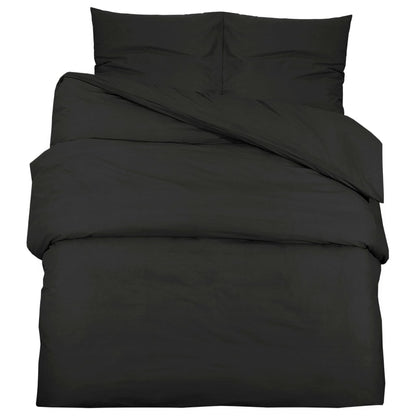 vidaXL Ensemble de housse de couette Noir 200x220 cm Coton