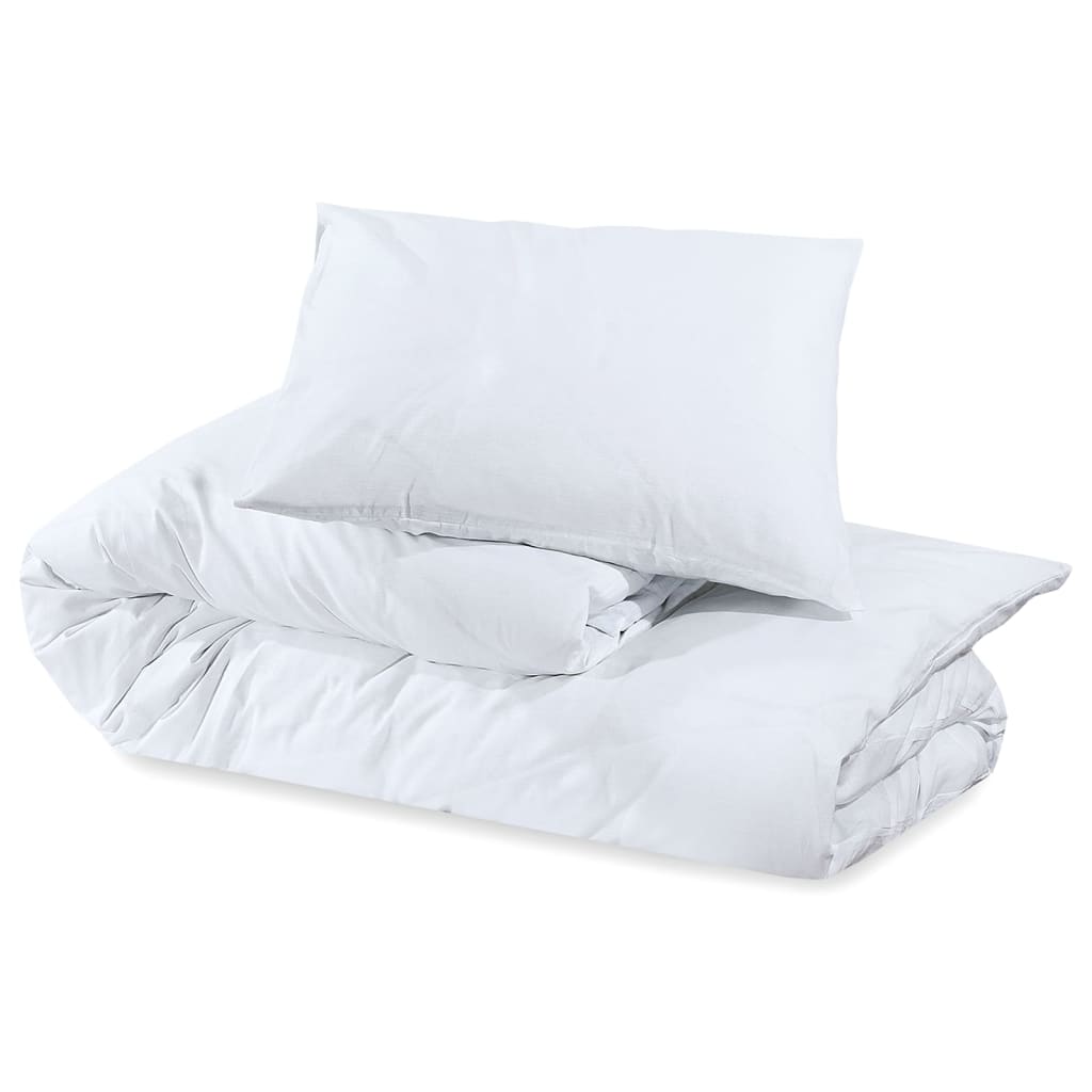 vidaXL Ensemble de housse de couette Blanc 140x200 cm Coton