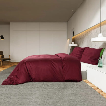 vidaXL Ensemble de housse de couette Bordeaux 240x220 cm Coton