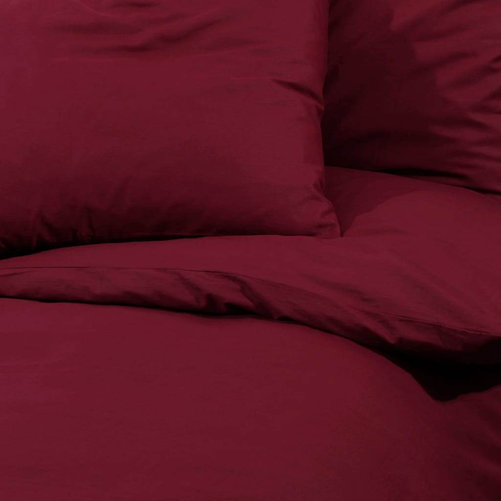vidaXL Ensemble de housse de couette Bordeaux 240x220 cm Coton