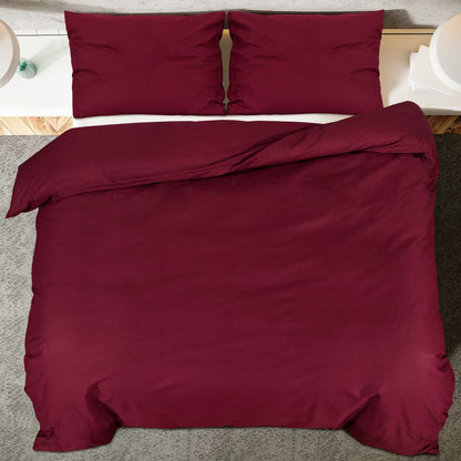 vidaXL Ensemble de housse de couette Bordeaux 200x220 cm Coton
