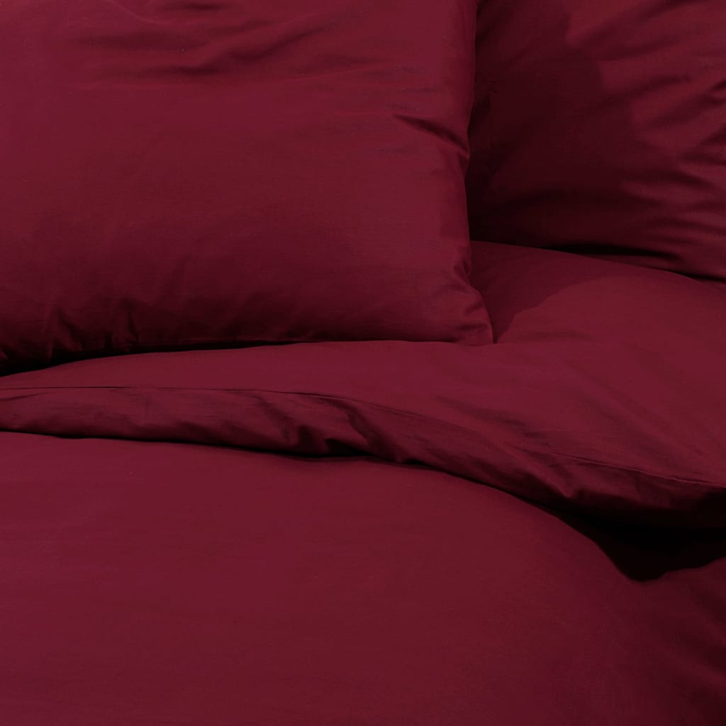 vidaXL Ensemble de housse de couette Bordeaux 200x220 cm Coton