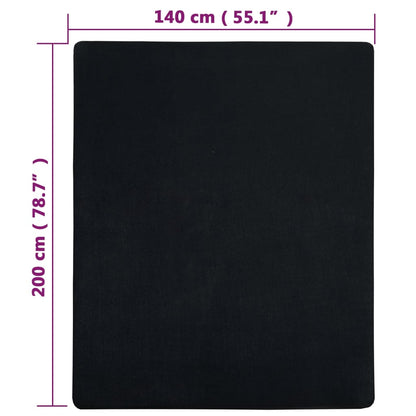 vidaXL Draps-housses Jersey 2 pcs Noir 140x200 cm Coton