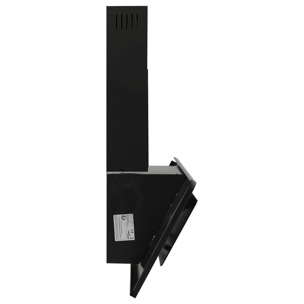 vidaXL Hotte murale 90 cm Acier inoxydable et verre trempé Noir