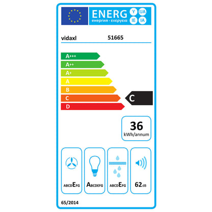 vidaXL Hotte murale 90 cm Acier inoxydable et verre trempé Noir