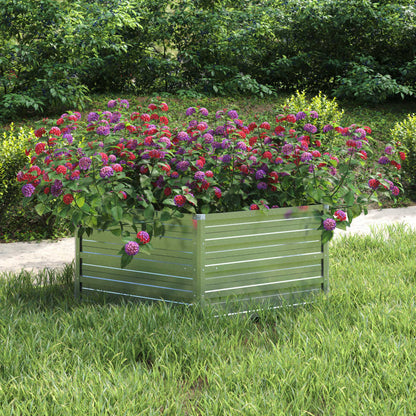 vidaXL Lit surélevé de jardin 129x45 cm Acier galvanisé Argenté