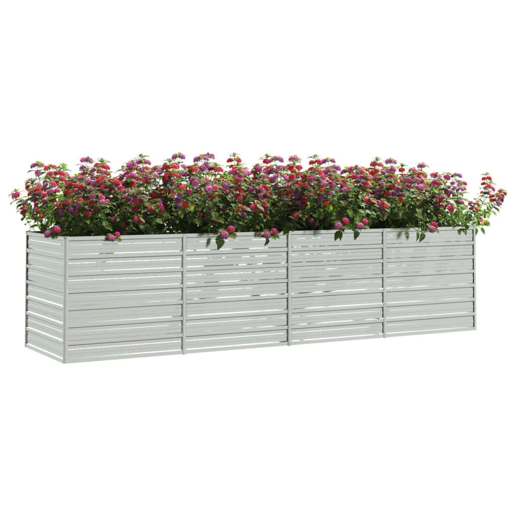 vidaXL Lit surélevé de jardin 320x80x77 cm Acier galvanisé Argenté