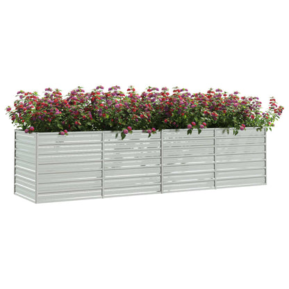 vidaXL Lit surélevé de jardin 320x80x77 cm Acier galvanisé Argenté