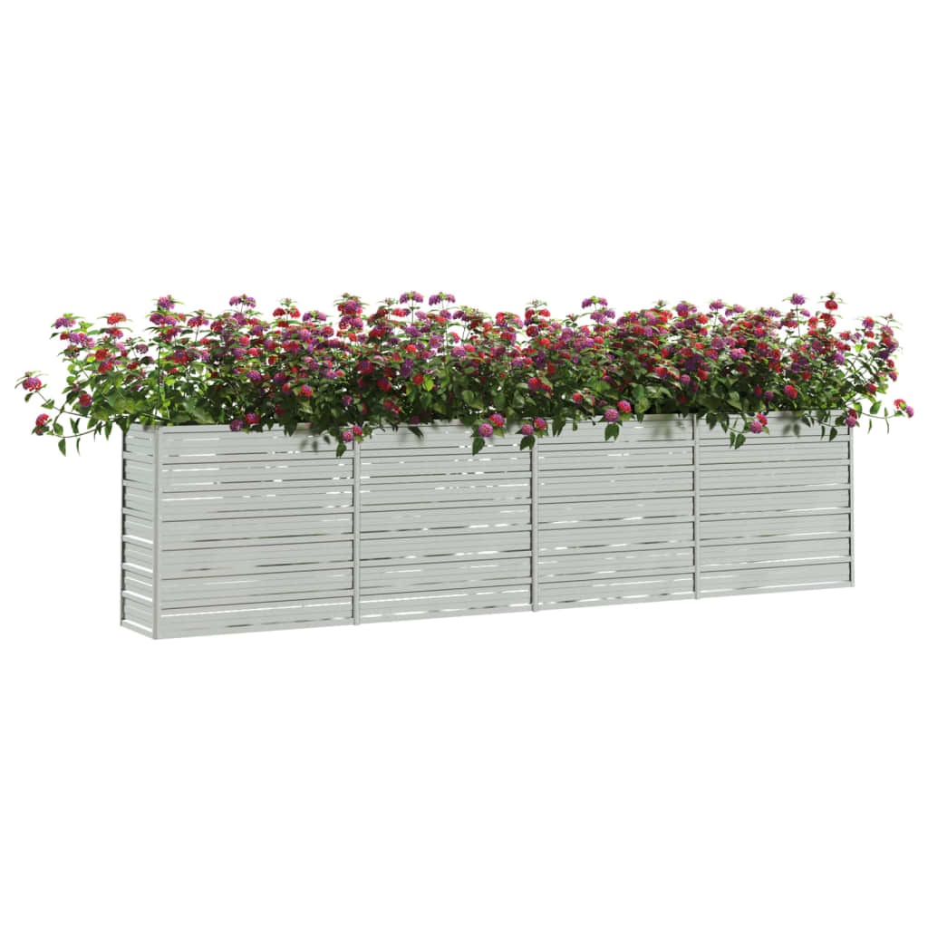 vidaXL Lit surélevé de jardin 320x40x77 cm Acier galvanisé Argenté