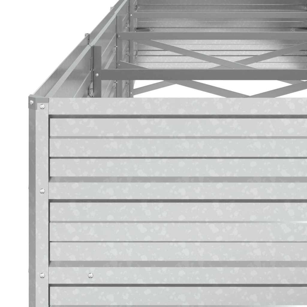 vidaXL Lit surélevé de jardin 320x80x45 cm Acier galvanisé Argenté