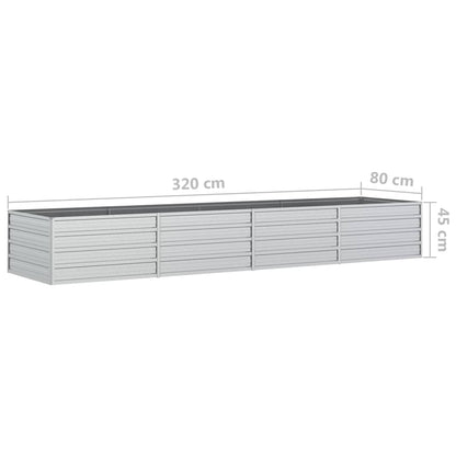 vidaXL Lit surélevé de jardin 320x80x45 cm Acier galvanisé Argenté