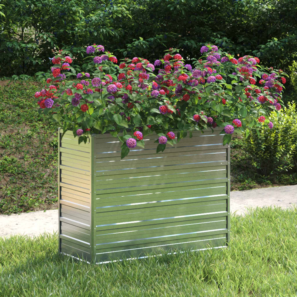 vidaXL Lit surélevé de jardin 100x40x77 cm Acier galvanisé Argenté