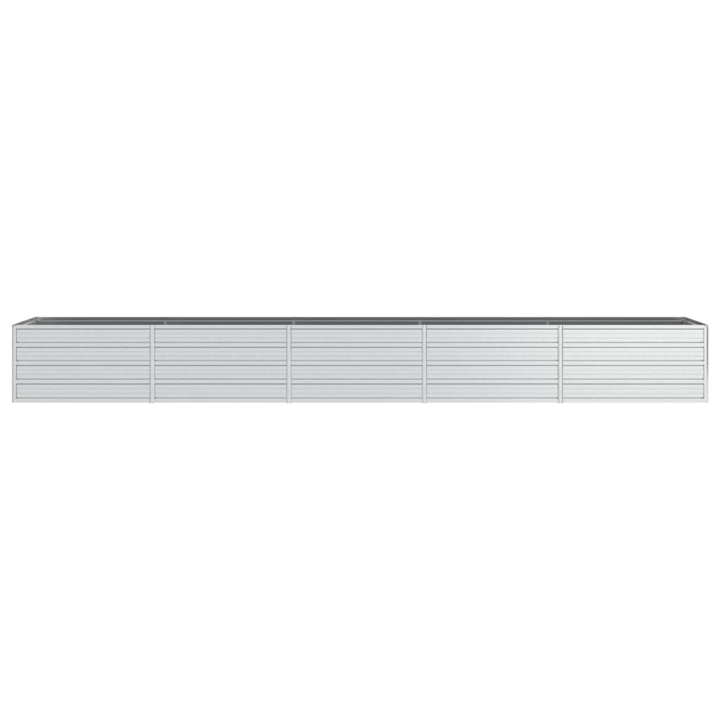 vidaXL Lit surélevé de jardin 400x80x45 cm Acier galvanisé Argenté