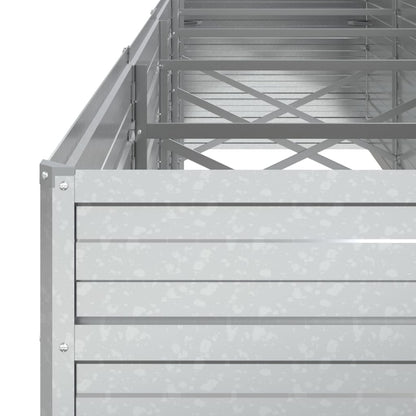 vidaXL Lit surélevé de jardin 400x80x77 cm Acier galvanisé Argenté