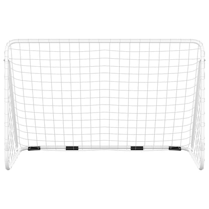vidaXL But de football avec filet Blanc 180x90x120 cm Acier