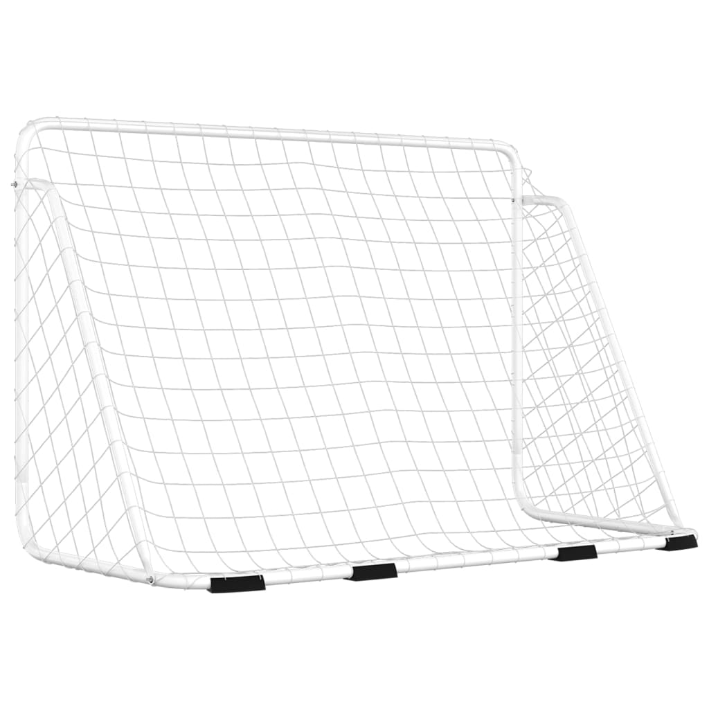 vidaXL But de football avec filet Blanc 180x90x120 cm Acier