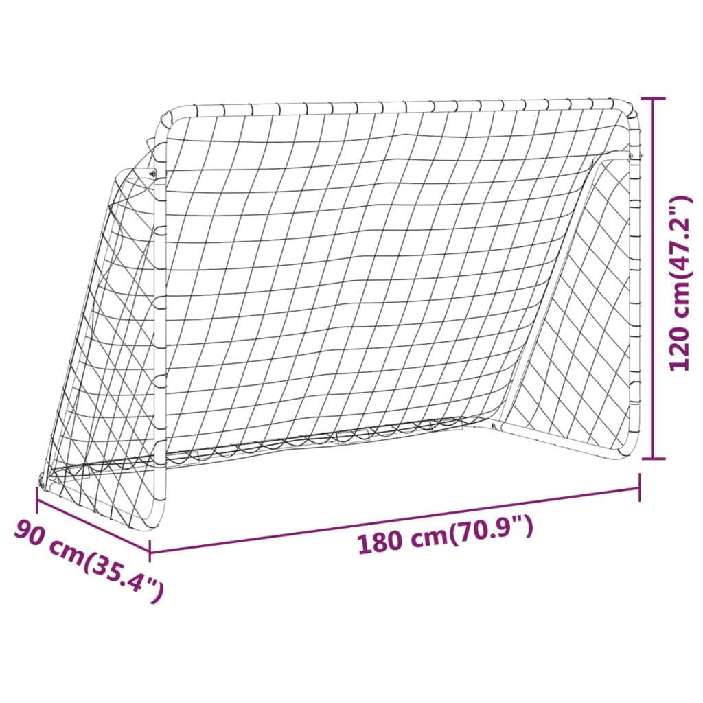 vidaXL But de football avec filet Blanc 180x90x120 cm Acier