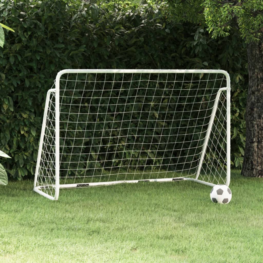 vidaXL But de football avec filet Blanc 180x90x120 cm Acier