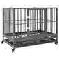vidaXL Cage pour chiens avec roues Acier 92x62x76 cm
