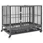 vidaXL Cage pour chien avec roues et toit Acier 102x72x85 cm