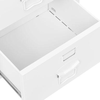 vidaXL Bureau industriel avec tiroirs Blanc 105x52x75 cm Acier