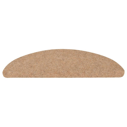 vidaXL Tapis d'escalier autocollants 15 pcs 56x17x3 cm Beige