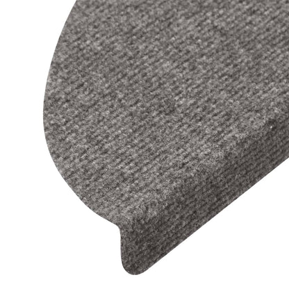 vidaXL Tapis d'escalier autocollants 15 pcs 56x17x3 cm Gris