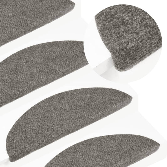 vidaXL Tapis d'escalier autocollants 15 pcs 56x17x3 cm Gris