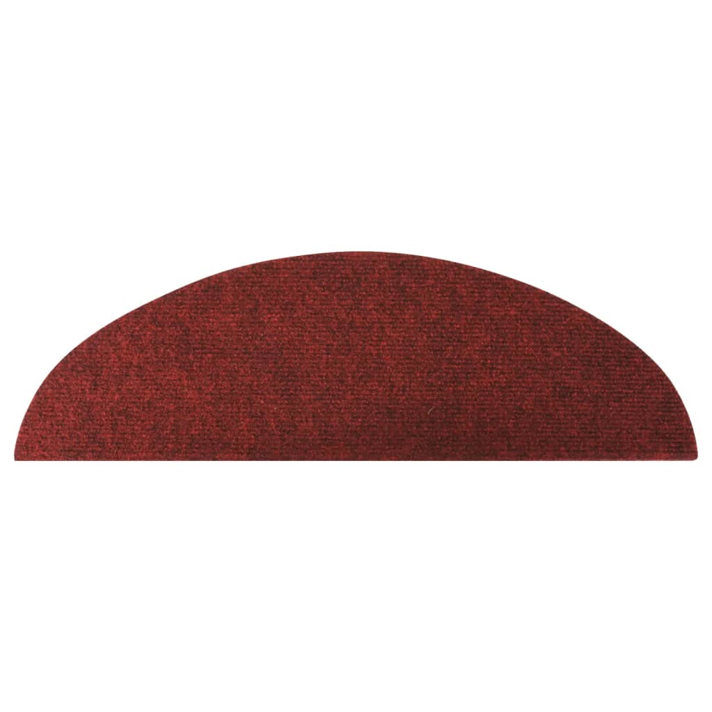 vidaXL Tapis d'escalier autocollants 15 pcs 56x17x3 cm Rouge