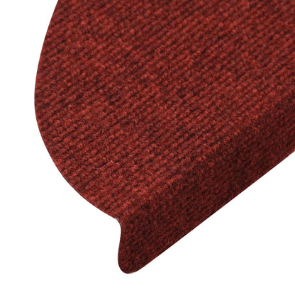 vidaXL Tapis d'escalier autocollants 15 pcs 56x17x3 cm Rouge