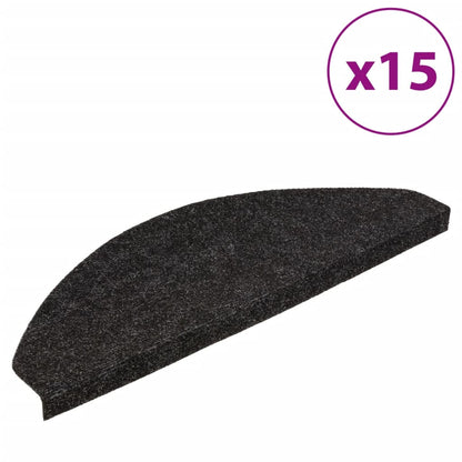 vidaXL Tapis d'escalier autocollants 15 pcs 65x22,5x3,5 cm Anthracite